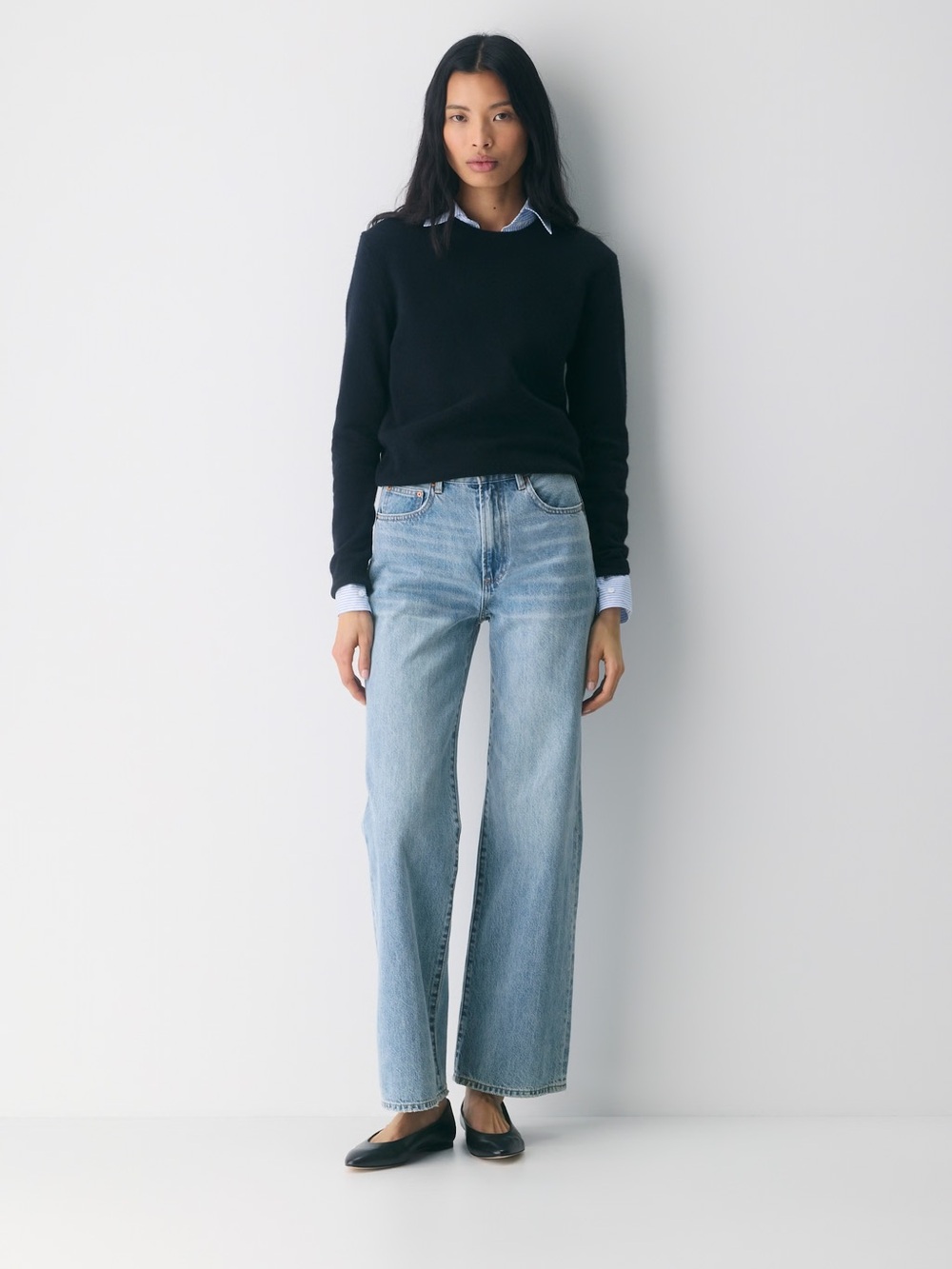 Light Blue High-Rise Straight Jeans - Women